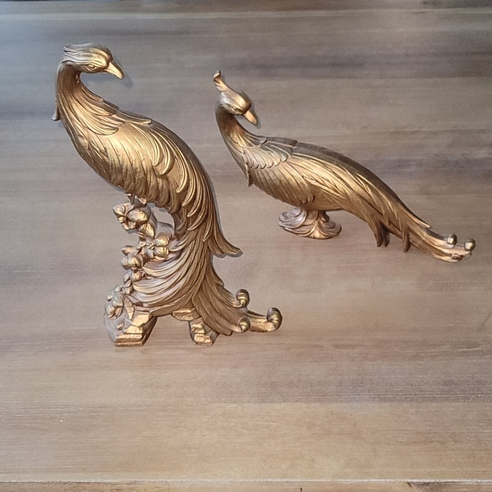 1960s Syroco Wood Phoenix Peacock Pheasant Birds - Picture 3 of 9
